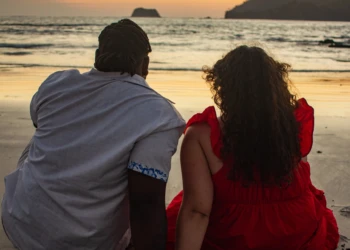 couple beach photography costa rica groom and bride wedding at sunset in costa rica