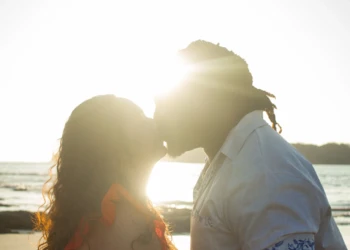 couple beach photography costa rica groom and bride wedding at sunset in costa rica